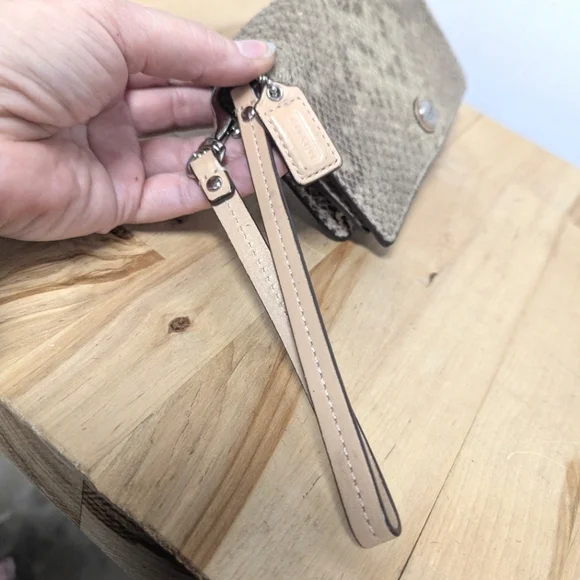 Coach Tan Snakeskin Wristlet - Picture 2 of 9